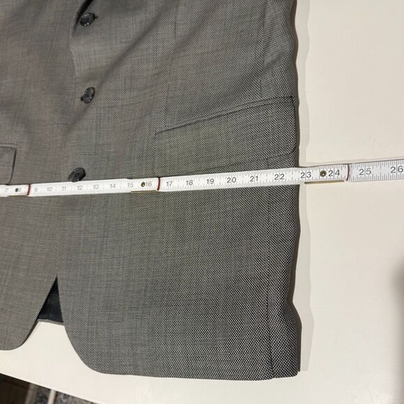 Ralph Lauren Mens Gray 3 Button Front Suit Jacket Pure New Wool Size 46R - Picture 12 of 13